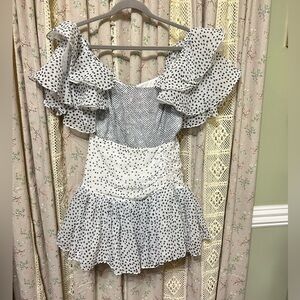 Lilly’s Kloset Ruffle Sleeve Polka Dot Mini Dress – Size M